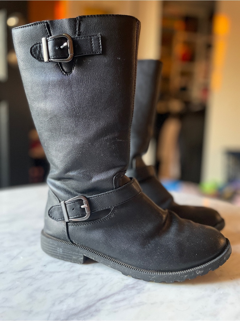 Target Black Kids' Mid-Calf Buckle Boots